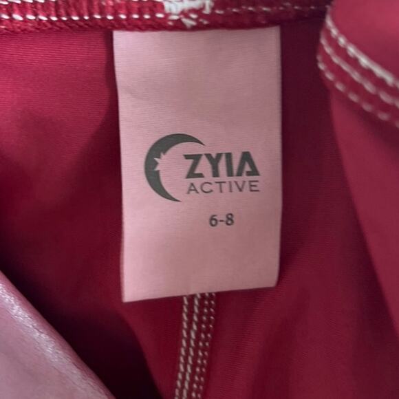 Zyia Active Luxe Pink Metallic leggings Women 6/8 - Picture 6 of 7